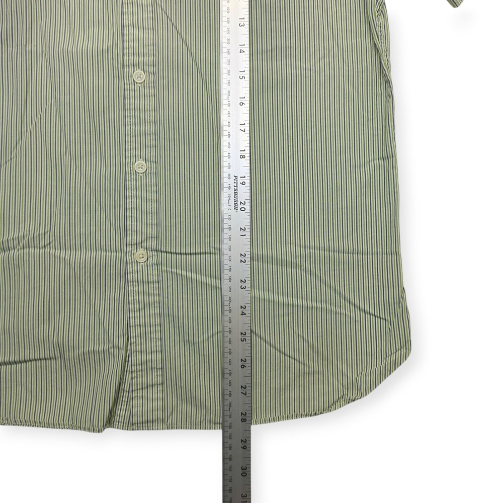 Brooks Brothers Red Fleece Mens Green Striped Short Sleeve Button Down Shirt L - Picture 6 of 8